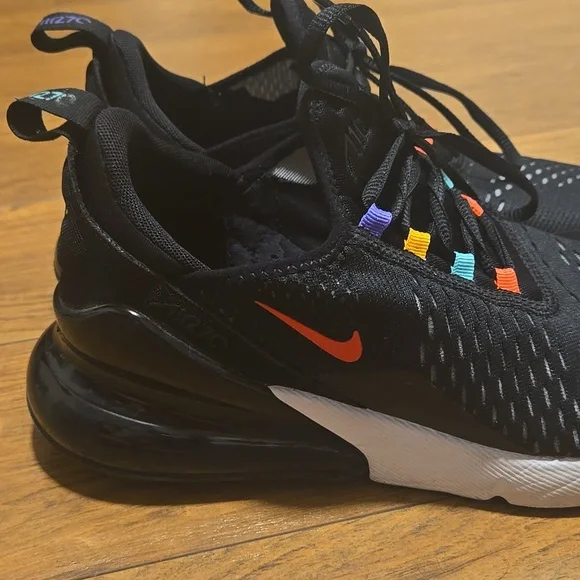Nike Air Max 270 Black Sneakers with Multicolor Accents - Picture 10 of 13